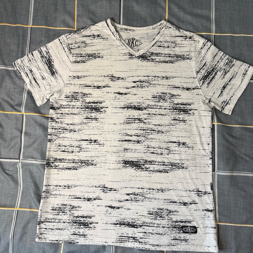 🖤BKC Men's Black and White Patterned Shirt Size L
